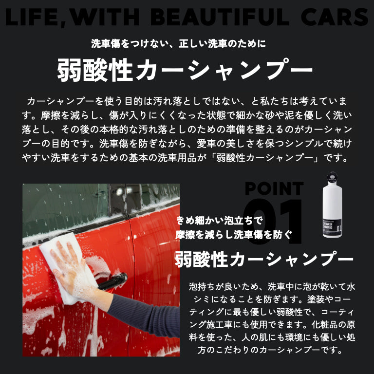 GD-01 弱酸性カーシャンプー 500ml